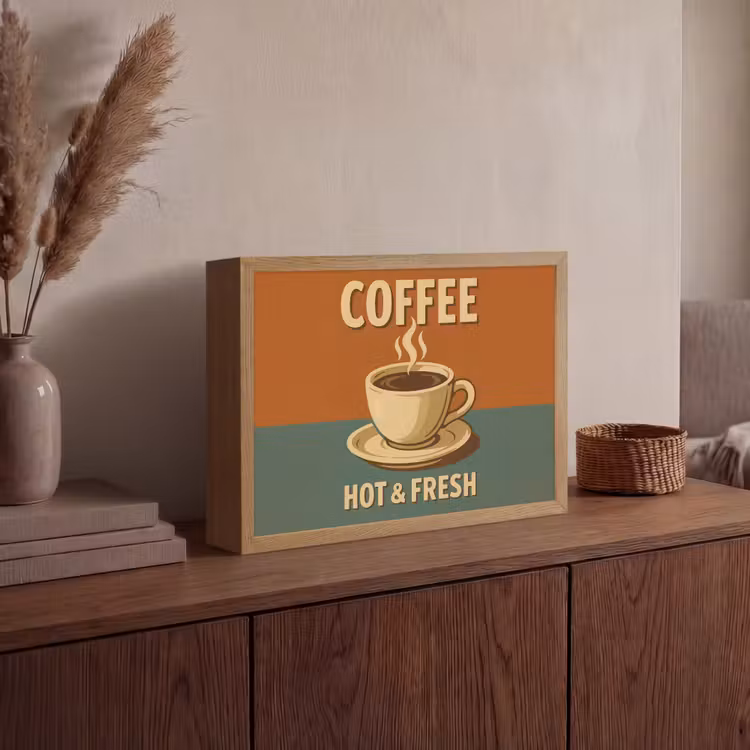 Lightbox - Wandlamp - Koffie - Kop - Vintage - Quote — 4