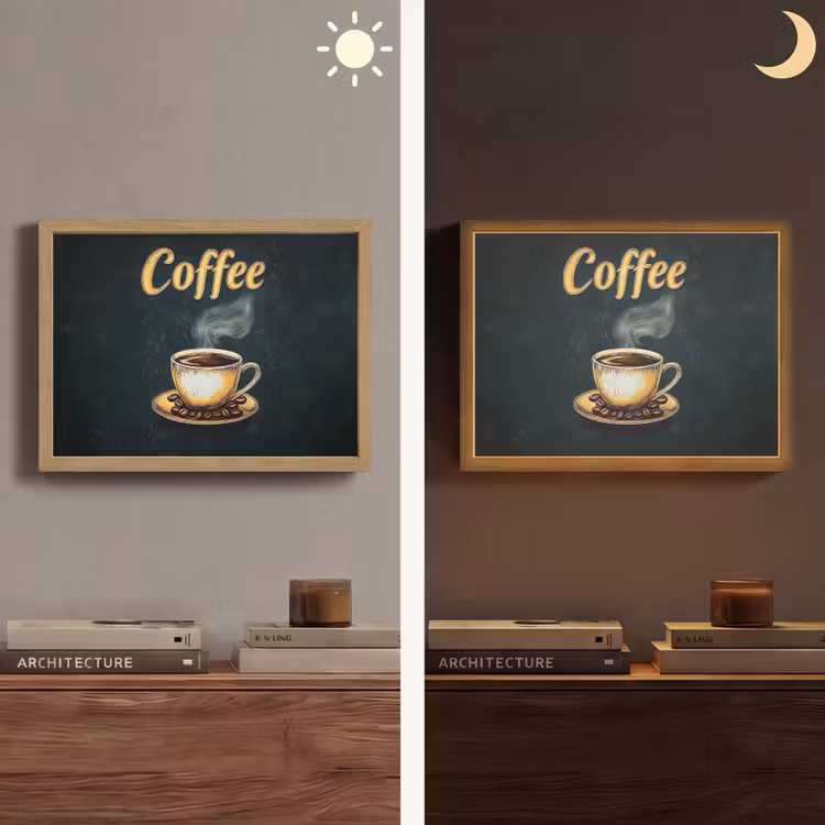 Lightbox - Wandlamp - Koffie - Schotel - Koffiebonen - Retro — 6