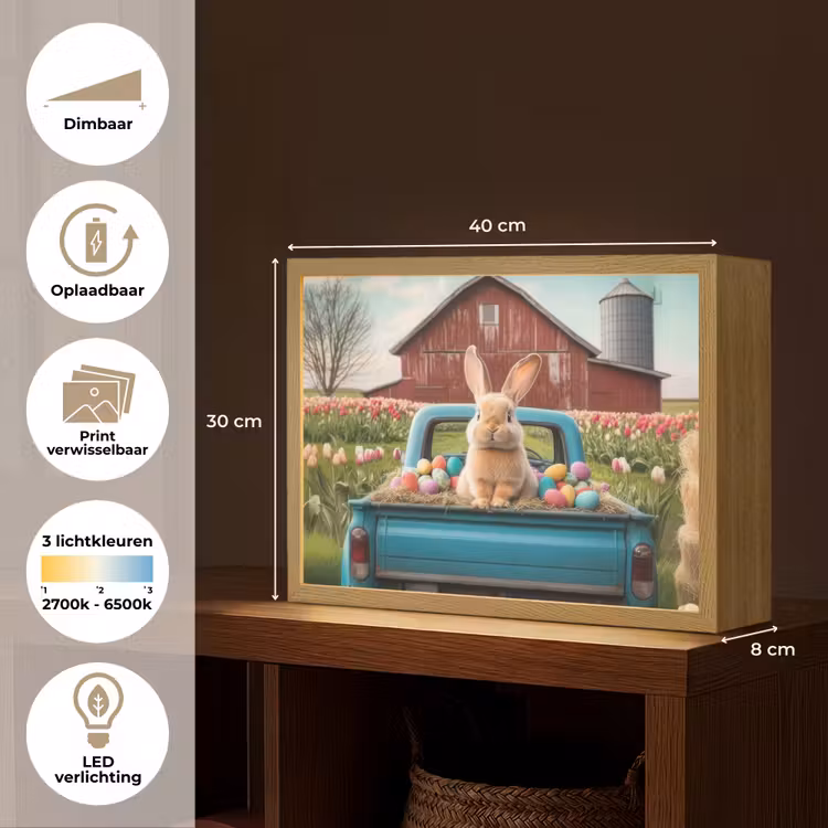 Lightbox - Wandlamp - Konijn - Boerderij - Eieren — 10