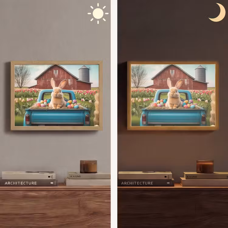 Lightbox - Wandlamp - Konijn - Boerderij - Eieren — 6