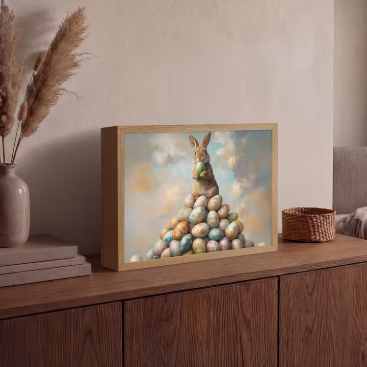 Lightbox - Wandlamp - Konijn - Eieren - Kleurrijk — 4