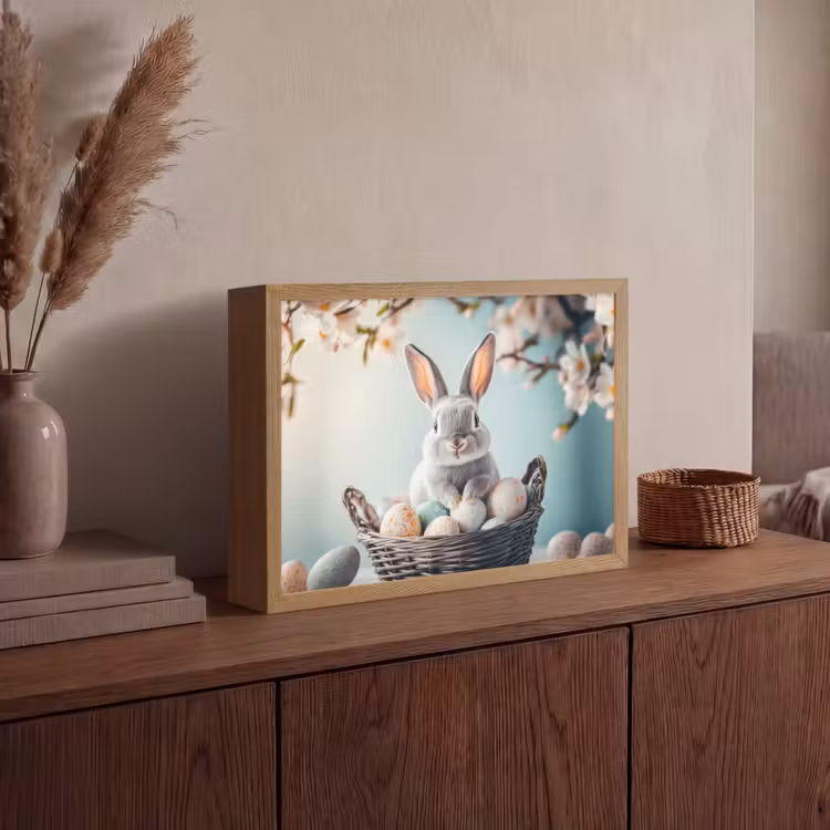 Lightbox - Wandlamp - Konijn - Eieren - Mand — 4