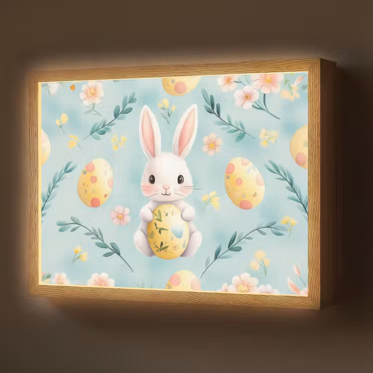 Lightbox - Wandlamp - Konijn - Eieren - Takjes — 1