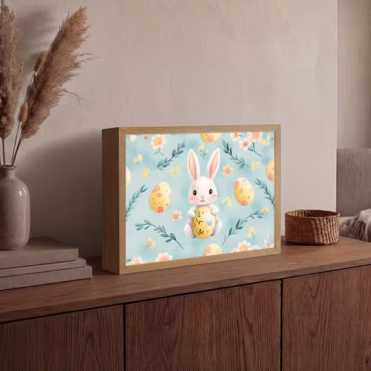 Lightbox - Wandlamp - Konijn - Eieren - Takjes — 4