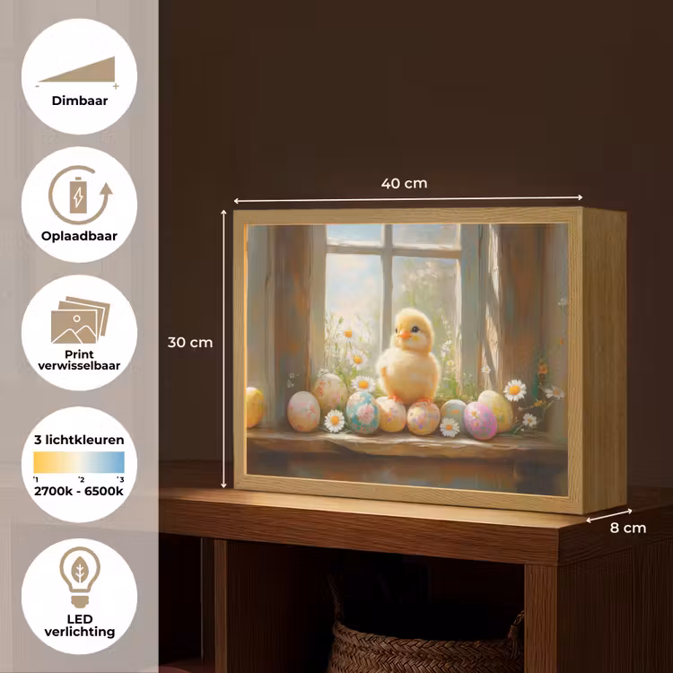 Lightbox - Wandlamp - Kuiken - Raam - Paaseieren — 10