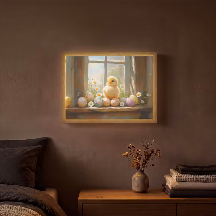 Lightbox - Wandlamp - Kuiken - Raam - Paaseieren — 3