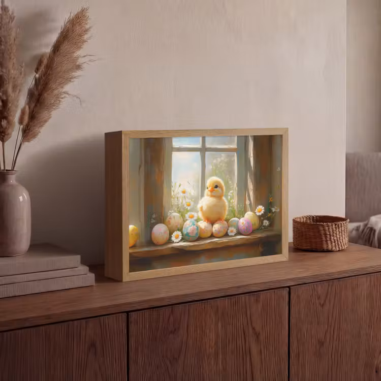 Lightbox - Wandlamp - Kuiken - Raam - Paaseieren — 4