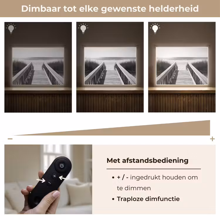 Lightbox - Wandlamp - Loopbrug - Hout - Strand - Zee — 9