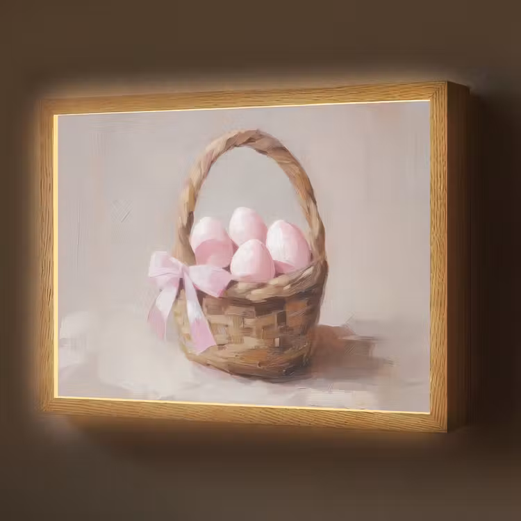 Lightbox - Wandlamp - Mand - Eieren - Roze — 1