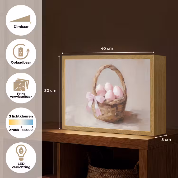Lightbox - Wandlamp - Mand - Eieren - Roze — 10