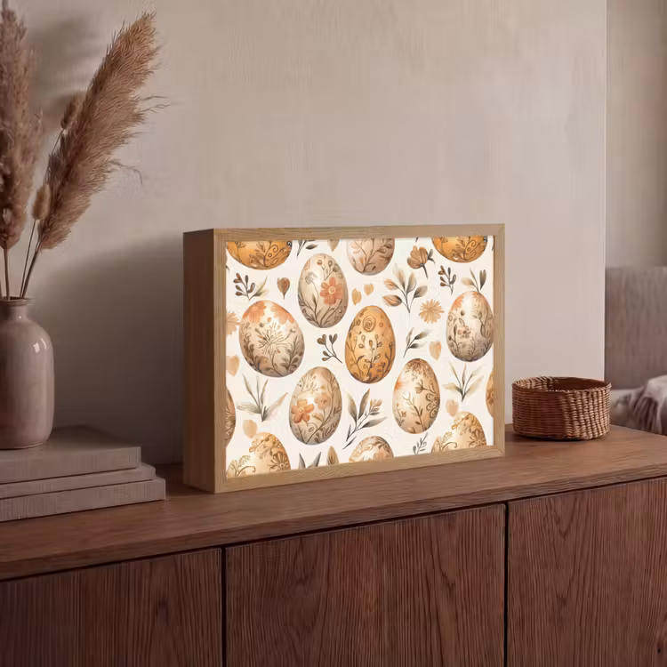 Lightbox - Wandlamp - Paaseieren - Bruin - Bloemen — 4