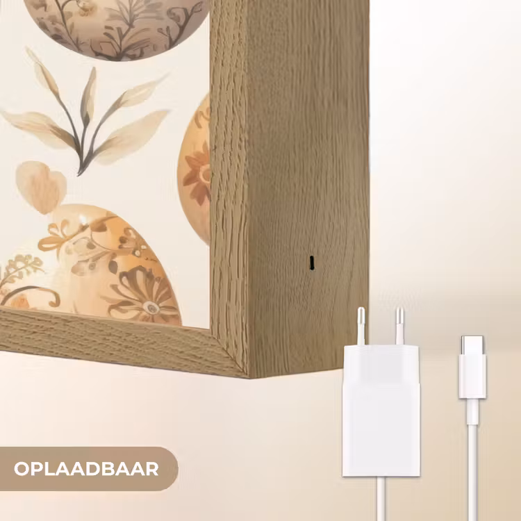 Lightbox - Wandlamp - Paaseieren - Bruin - Bloemen — 7