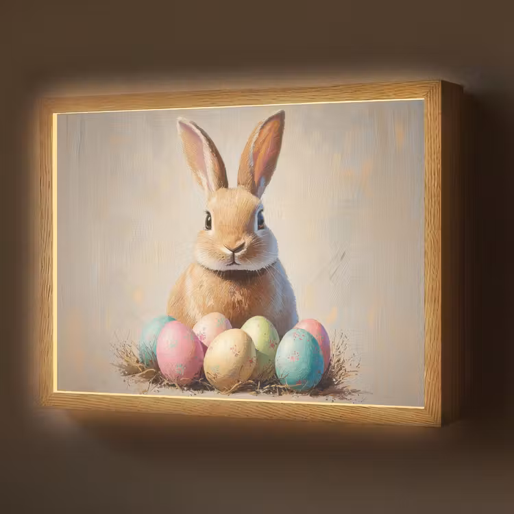 Lightbox - Wandlamp - Paashaas - Pastel - Eieren — 1