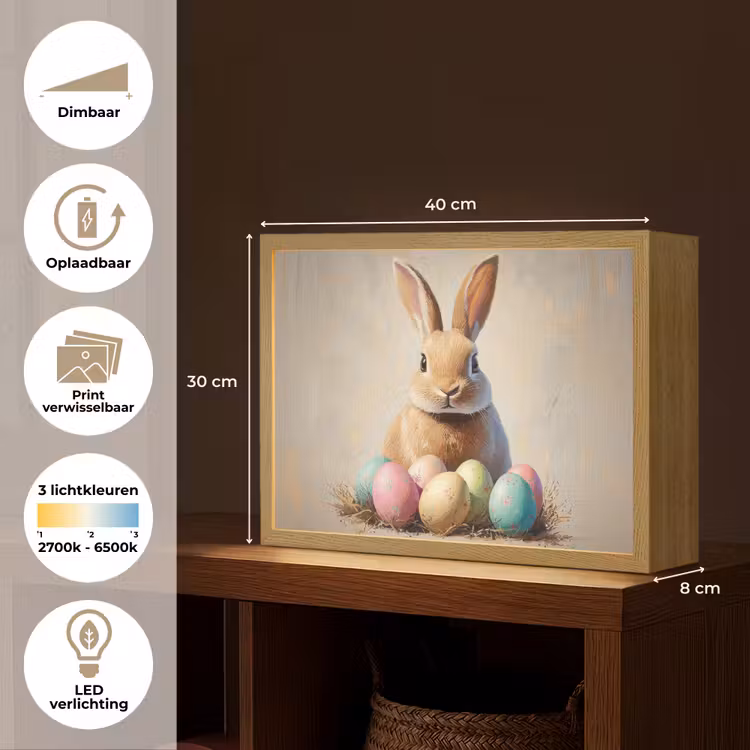 Lightbox - Wandlamp - Paashaas - Pastel - Eieren — 10