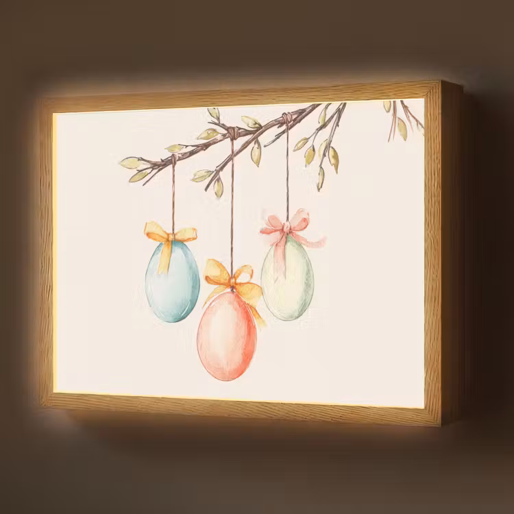 Lightbox - Wandlamp - Paastak - Strikje - Eieren — 1
