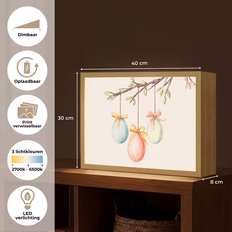 Lightbox - Wandlamp - Paastak - Strikje - Eieren — 10