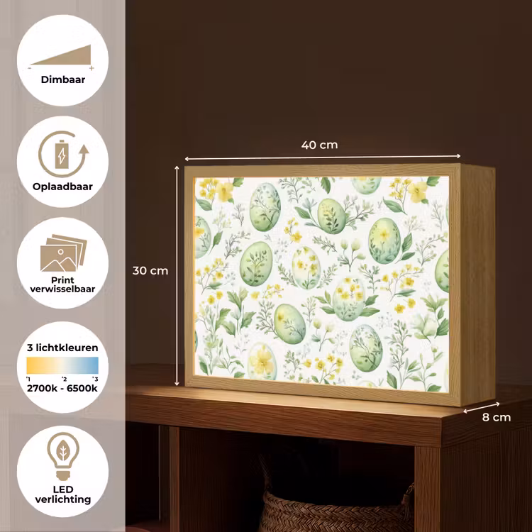 Lightbox - Wandlamp - Patroon - Groen - Eieren — 10