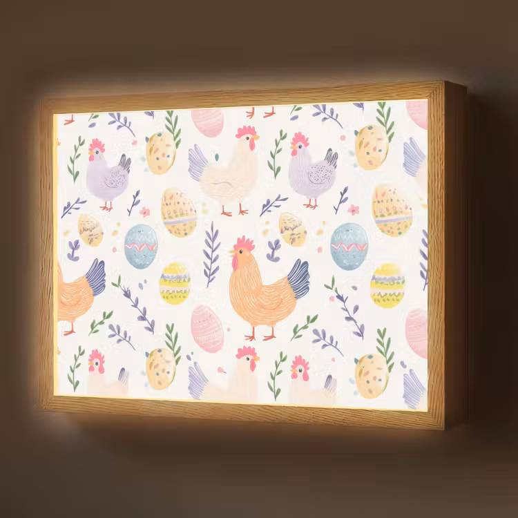 Lightbox - Wandlamp - Patroon - Kip - Paaseieren — 1