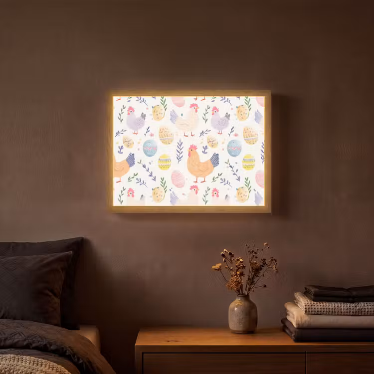 Lightbox - Wandlamp - Patroon - Kip - Paaseieren — 3