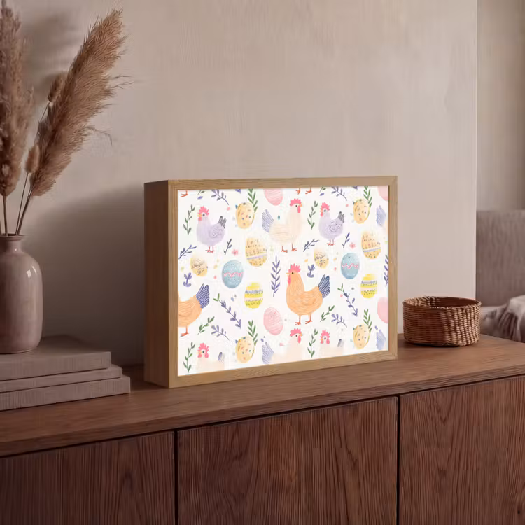 Lightbox - Wandlamp - Patroon - Kip - Paaseieren — 4