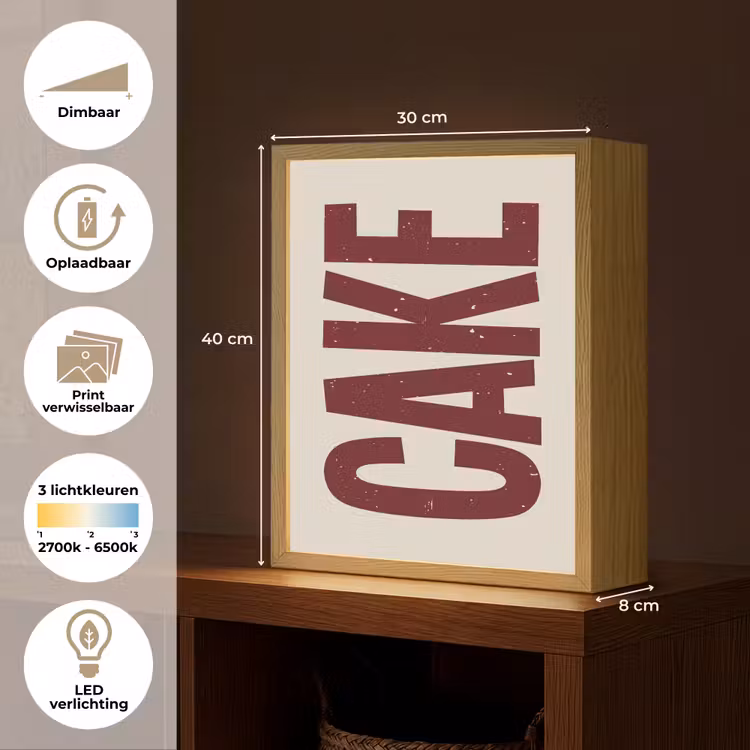Lightbox - Wandlamp - Red - Cake - Decoratie - Eten — 9