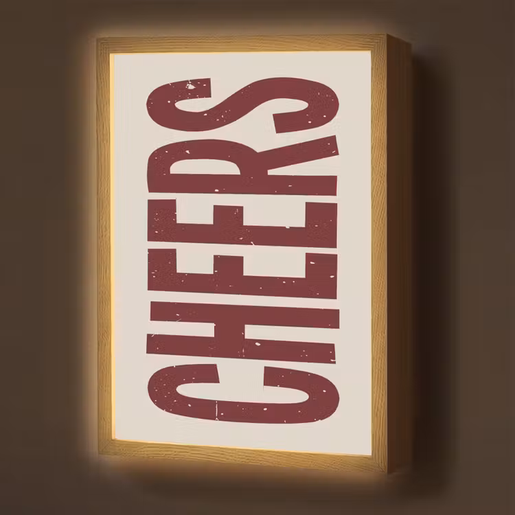 Lightbox - Wandlamp - Red - Cheers - Decoratie - Beige — 1