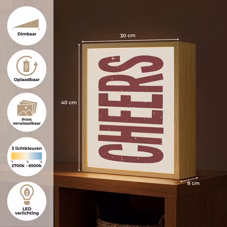 Lightbox - Wandlamp - Red - Cheers - Decoratie - Beige — 9