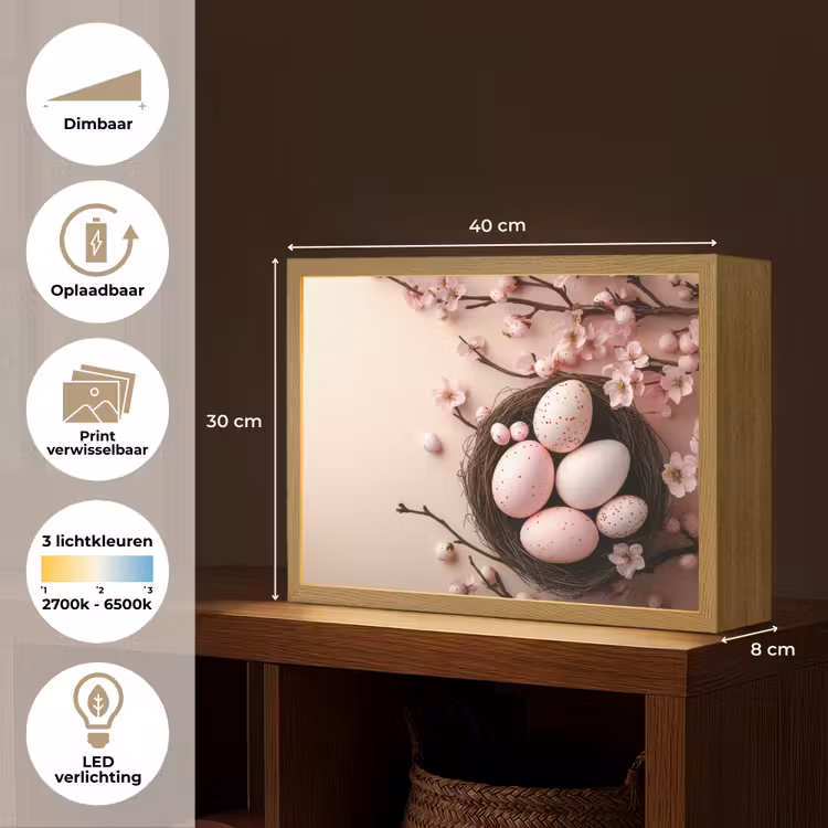 Lightbox - Wandlamp - Roze - Bloesems - Eieren — 10