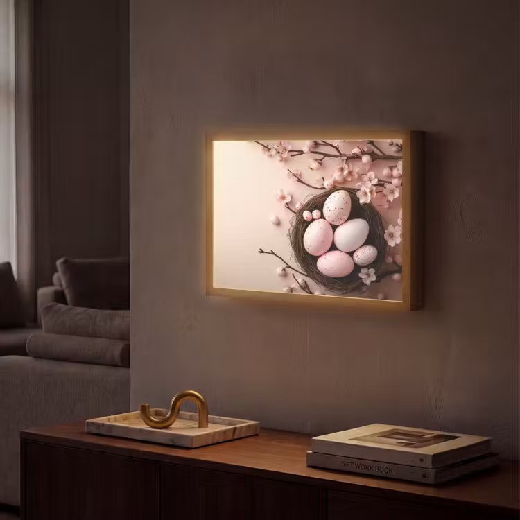 Lightbox - Wandlamp - Roze - Bloesems - Eieren — 2