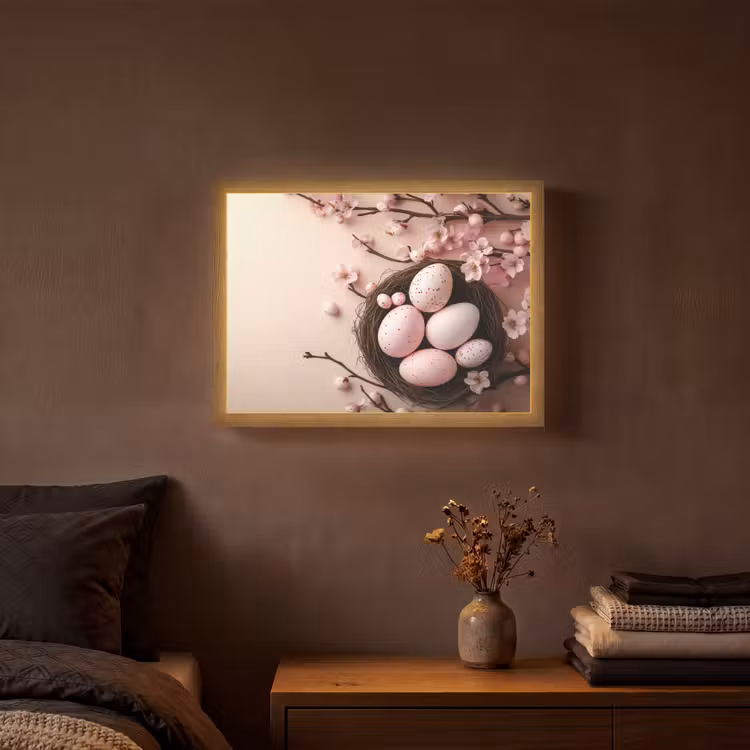 Lightbox - Wandlamp - Roze - Bloesems - Eieren — 3