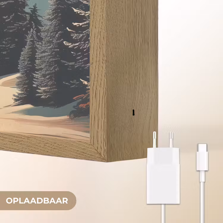 Lightbox - Wandlamp - Sneeuw - Skilift - Rood - Bomen — 7
