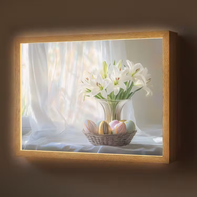 Lightbox - Wandlamp - Vaas - Eieren - Bloemen — 1