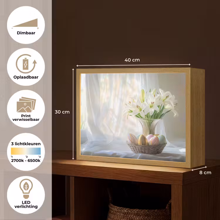 Lightbox - Wandlamp - Vaas - Eieren - Bloemen — 10