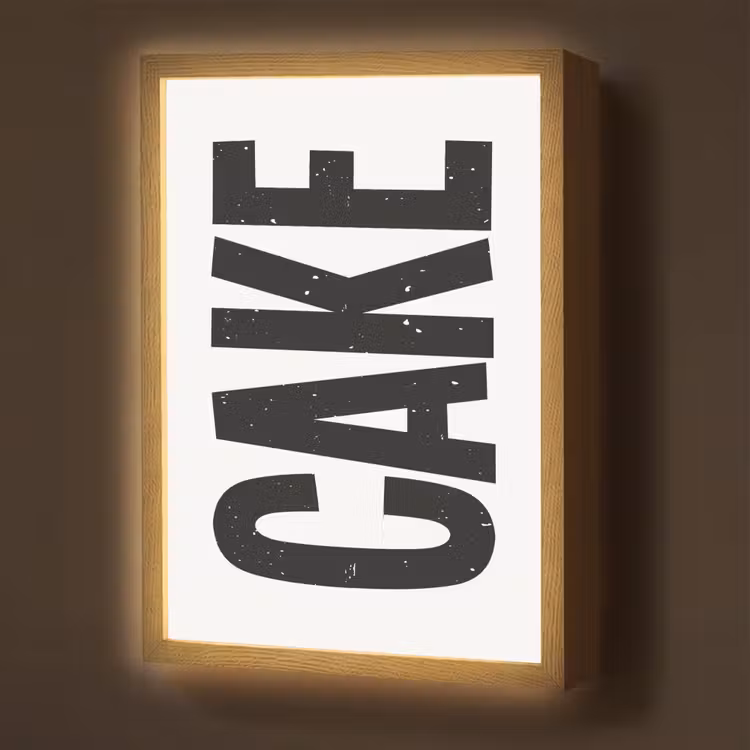 Lightbox - Wandlamp - Zwart - Cake - Eten - Decoratie — 1