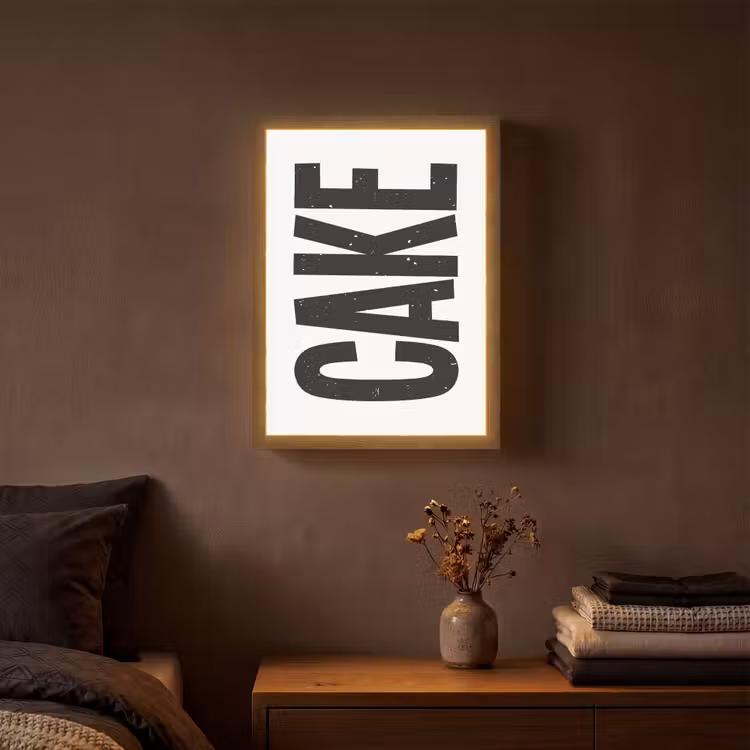 Lightbox - Wandlamp - Zwart - Cake - Eten - Decoratie — 3