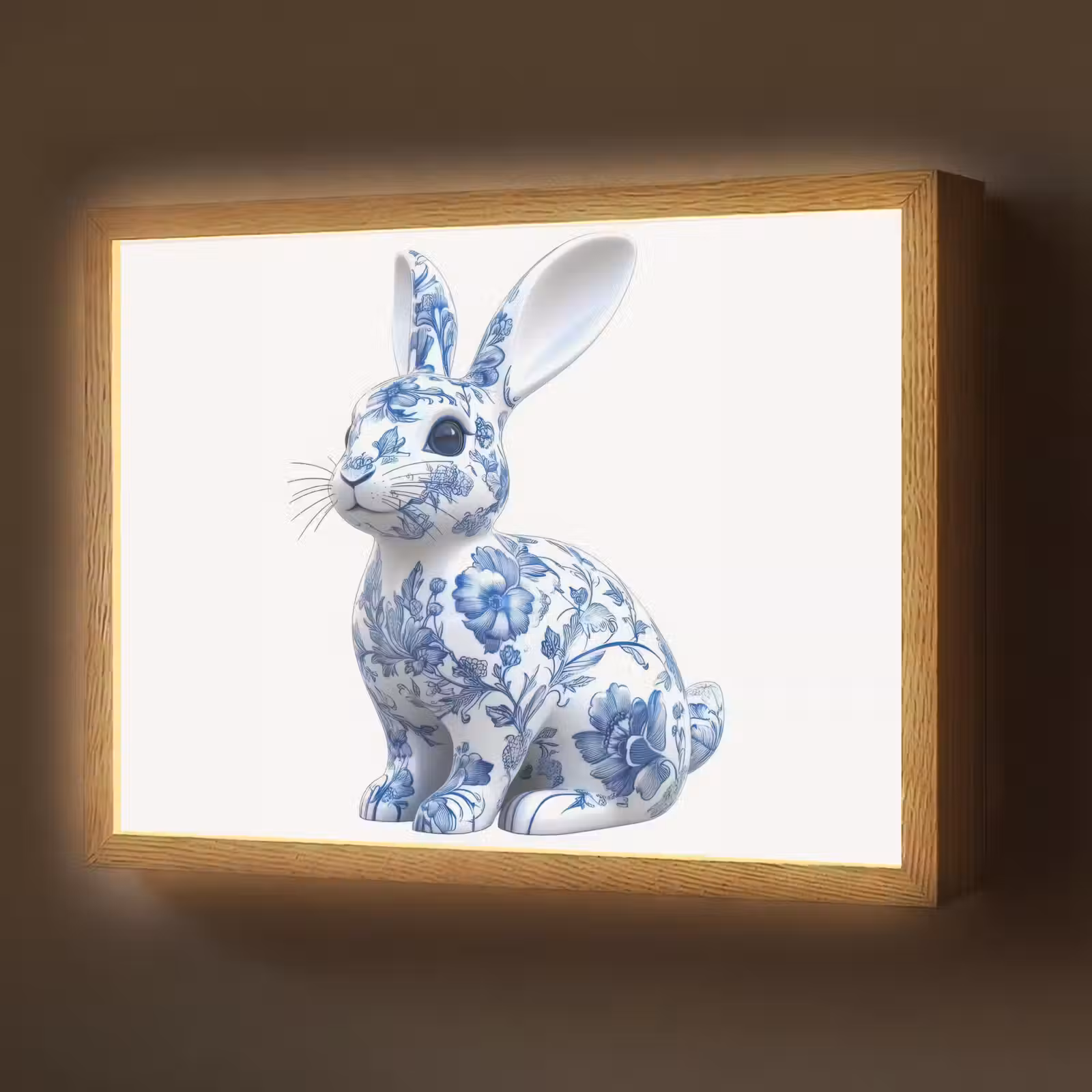 Lightbox - Wandlamp - Delftsblauw - Haasje - Wit — 1