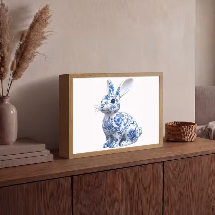 Lightbox - Wandlamp - Delftsblauw - Haasje - Wit — 4