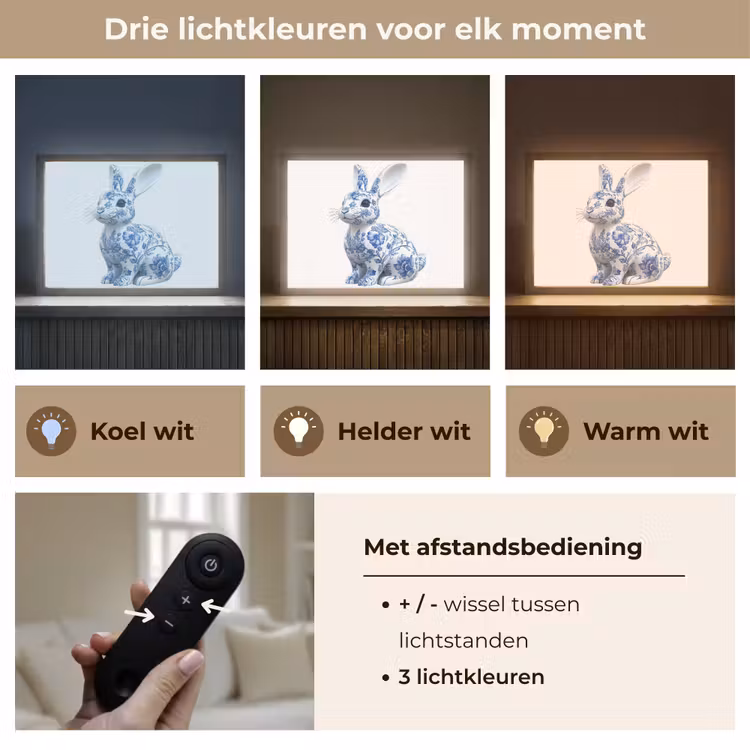 Lightbox - Wandlamp - Delftsblauw - Haasje - Wit — 8