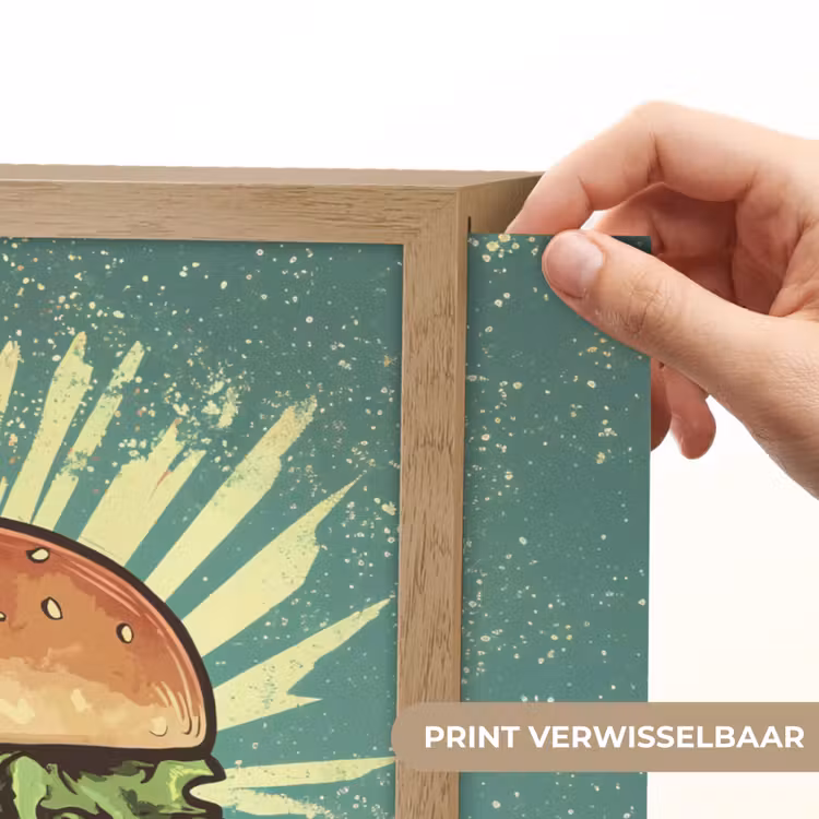 Lightbox - Wandlamp - Hamburger - Illustratie - Sla - Kaas — 5