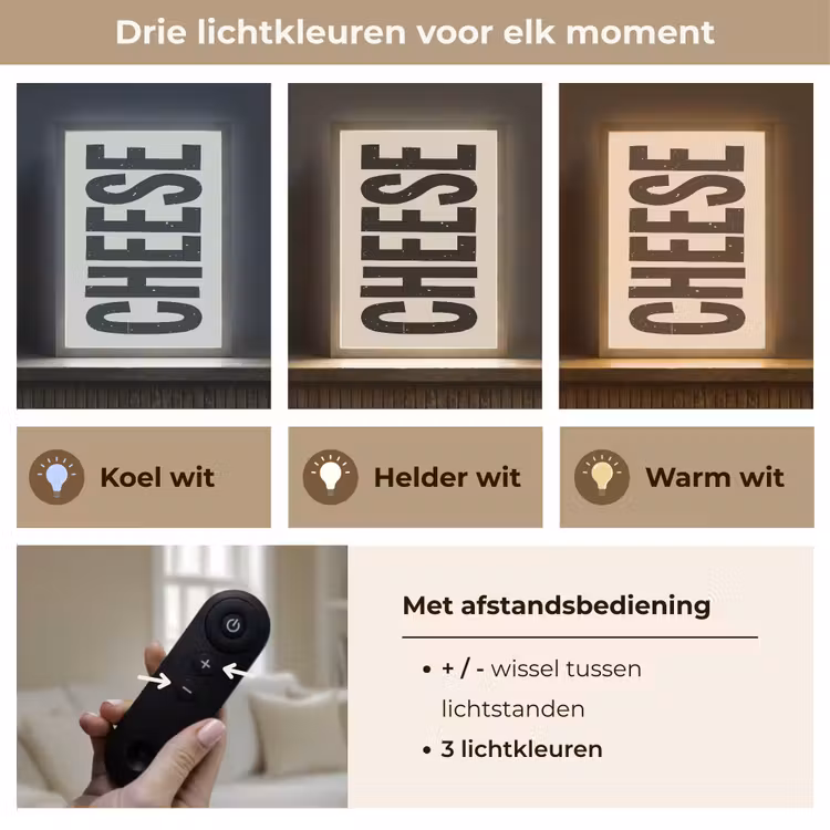 Lightbox - Wandlamp - Kaas - Decoratie - Beige - Cheese — 7