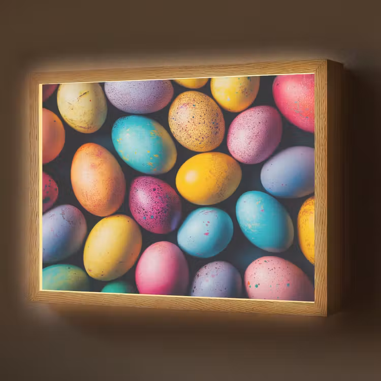 Lightbox - Wandlamp - Kleurrijk - Paaseitjes - Spetters — 1