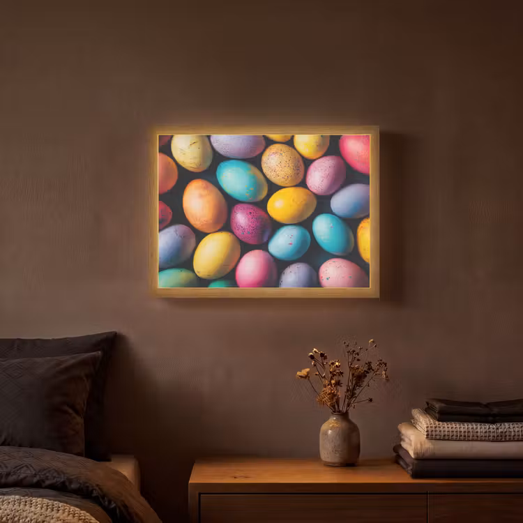 Lightbox - Wandlamp - Kleurrijk - Paaseitjes - Spetters — 3
