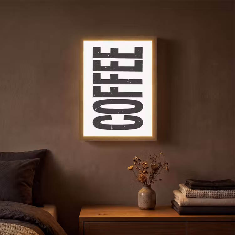 Lightbox - Wandlamp - Koffie - Decoratie - Japandi - Vintage — 3