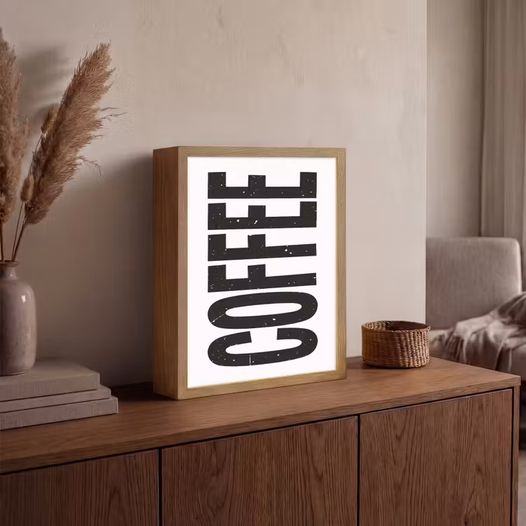 Lightbox - Wandlamp - Koffie - Decoratie - Japandi - Vintage — 4