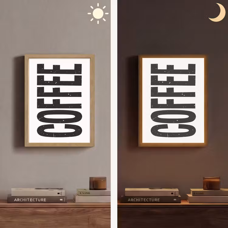 Lightbox - Wandlamp - Koffie - Decoratie - Japandi - Vintage — 5