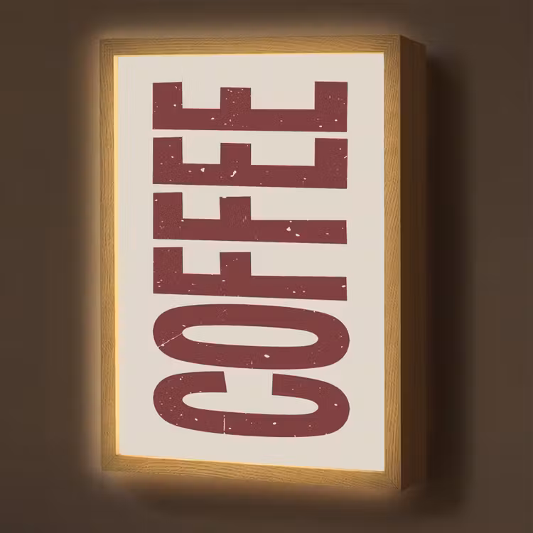 Lightbox - Wandlamp - Koffie -Japandi - Rood - Vintage — 1