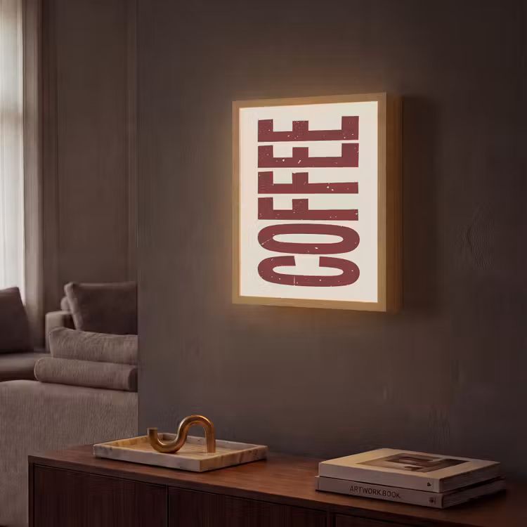 Lightbox - Wandlamp - Koffie -Japandi - Rood - Vintage — 2
