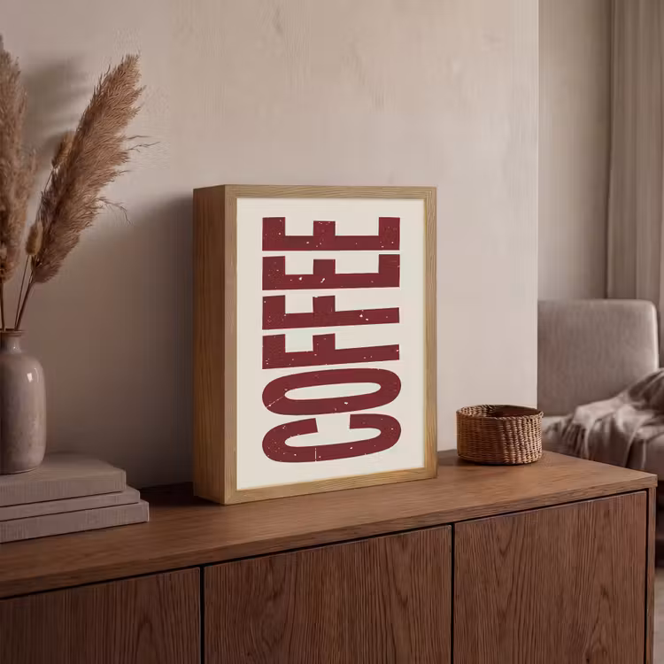 Lightbox - Wandlamp - Koffie -Japandi - Rood - Vintage — 4