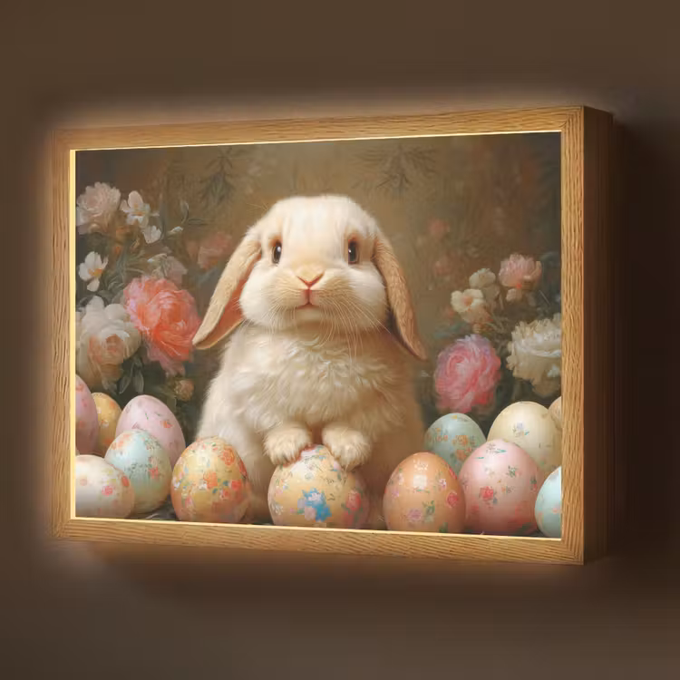 Lightbox - Wandlamp - Konijn - Paaseieren - Stilleven — 1