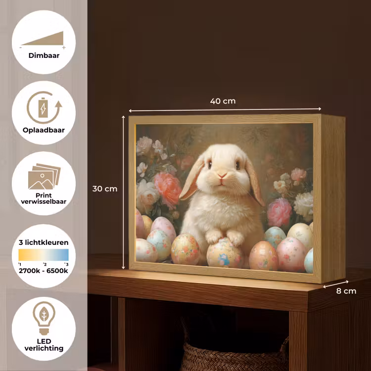 Lightbox - Wandlamp - Konijn - Paaseieren - Stilleven — 10